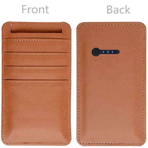 branded leather card slid power bank for event