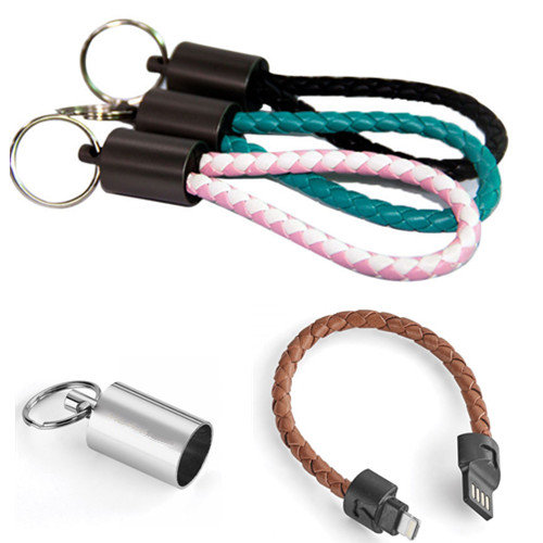 customized pu leather charging cable