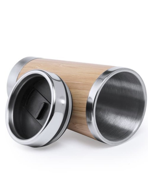 450ml Personalized Bamboo Wood Stainless steel Mug travel Car Tumbler for promotions