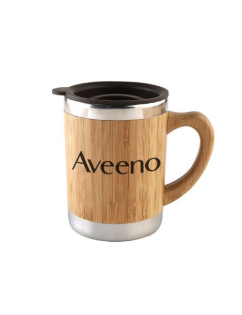 Bamboo Stainless Steel Wine Beer Coffee Tea Mug Tumbler with Bamboo Handle