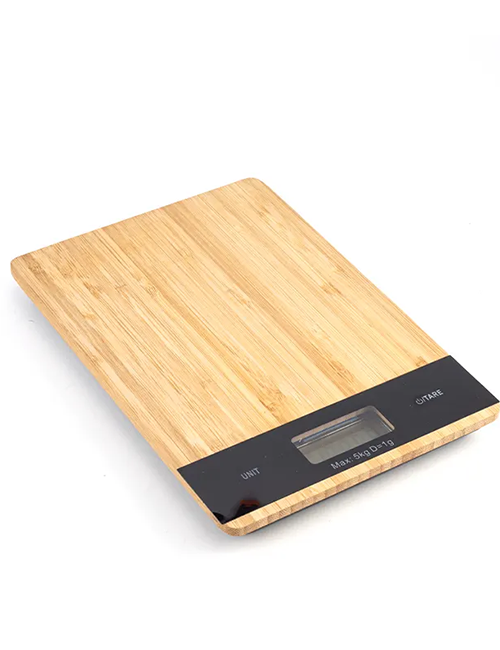 Promotional Bamboo Electric Scale with LCD Display for 11LB Capacity Grams and Ounces